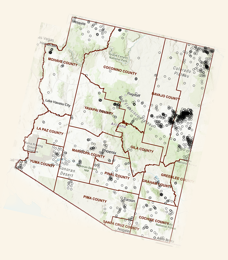 Image of a map of wells in AZ